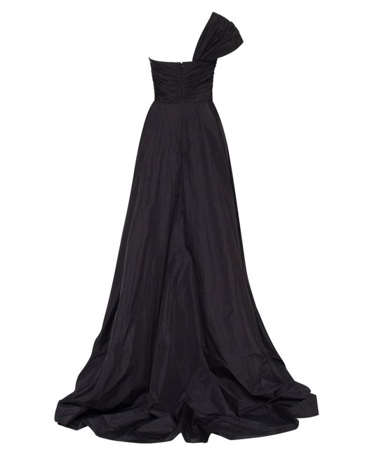 Millà Black Taffeta Evening Gown With A High Slit And On