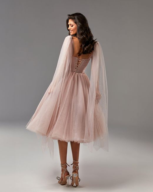 Millà Pink Sparkly Off-The-Shoulder Tulle Dress