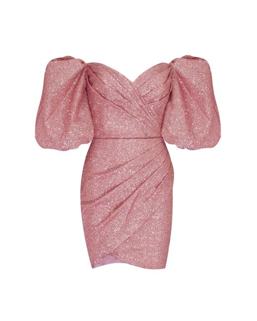 Millà Pink Rose Cute Mini Dress With Doll Sleeves