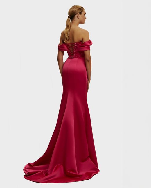 Millà Pink Princess Strapless Gown With Thigh Slit