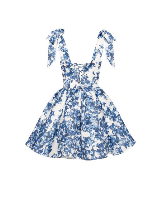 Millà Blue Marvelous Hydrangea Mini Dress On Straps, Gar