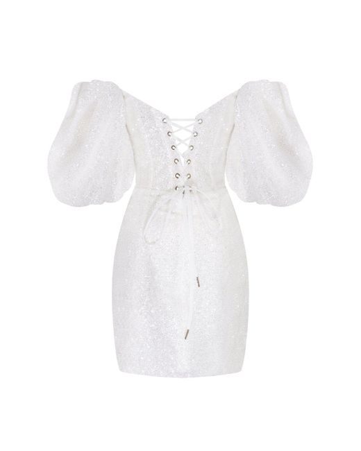 Millà White Cute Mini Dress With Doll Sleeves