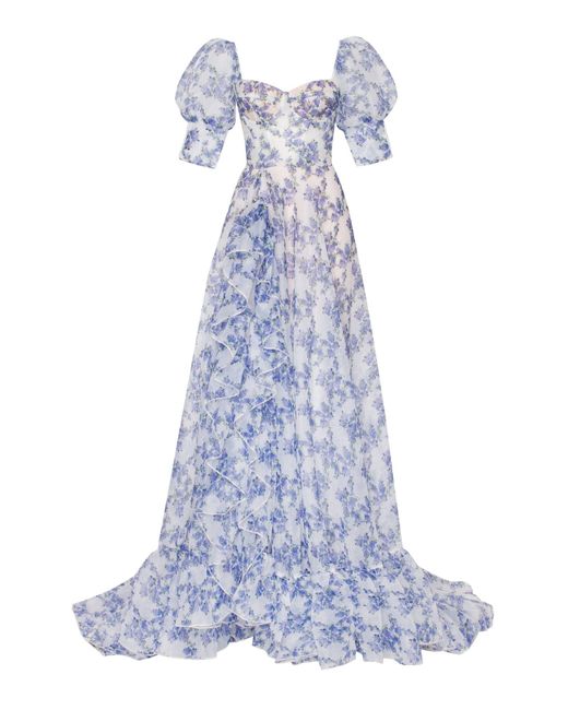Millà Blue Hydrangea Maxi Princess Dress
