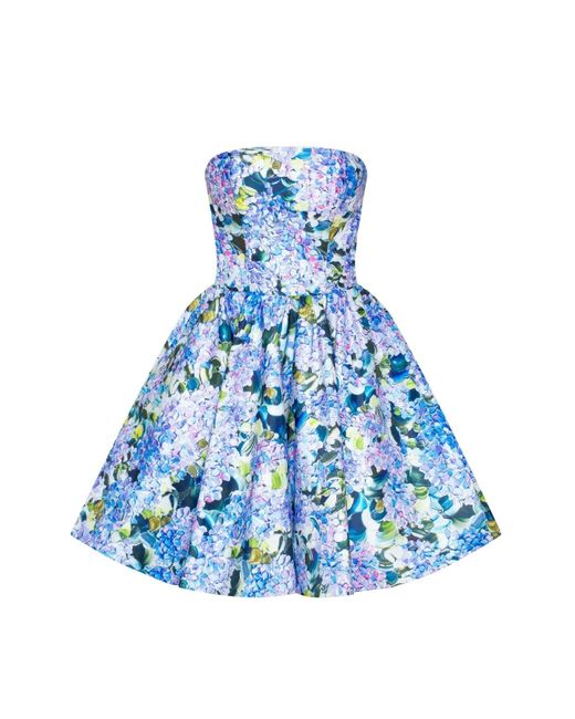 Millà Blue Hydrangea Corset Mini Dress