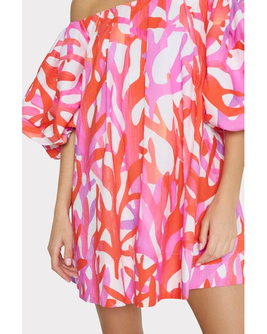 MILLY Pink Jamie Under The Sea Off The Shoulder Mini Dress