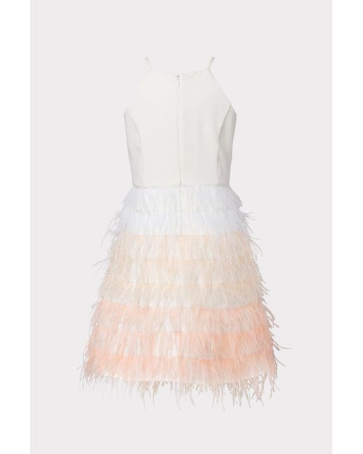 MILLY Minis Feather Cady Dress in Ivory 