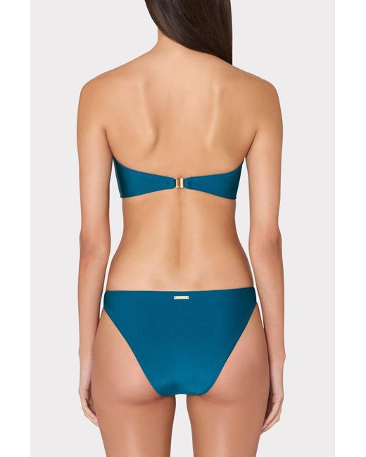 MILLY Blue Margot Gloss Bikini Bottom