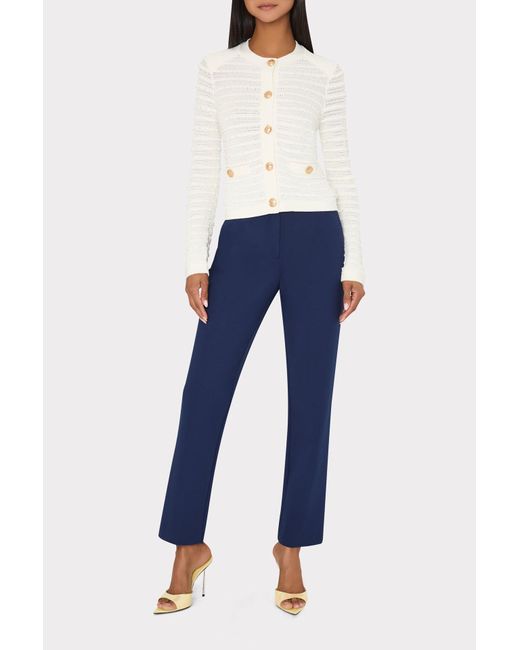 MILLY Natural Beaded Textured Cardigan