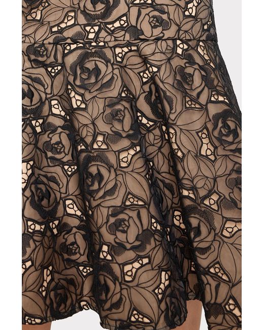 Yasmin Fall Foliage Mesh Embroidery Dress Black Multi - MILLY main image 1