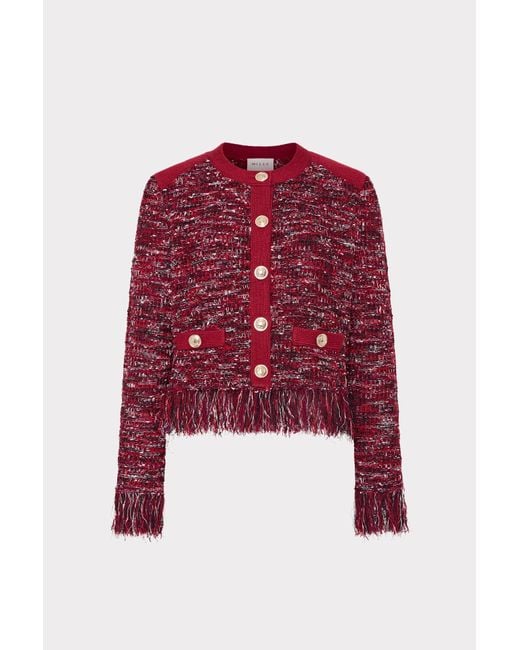 MILLY Kaia Textured Knit Cardigan Jacket