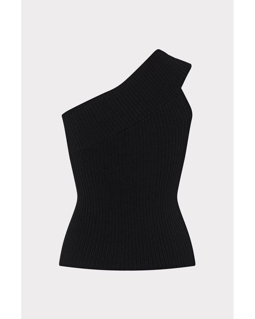 MILLY Black Sivan Asymmetrical Top