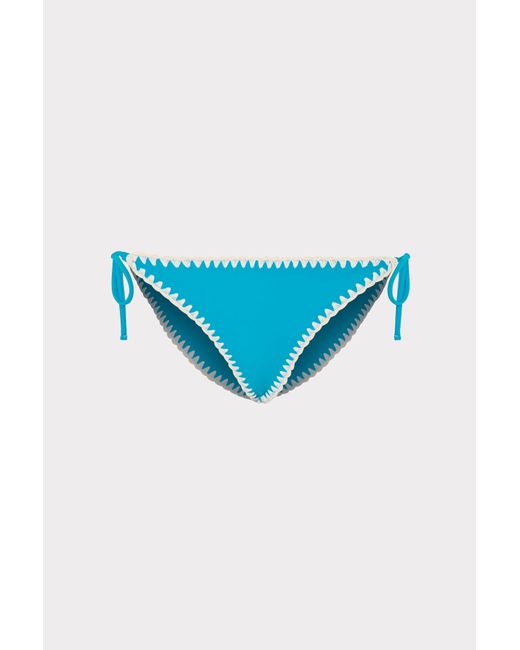 MILLY Blue Solid Bikini Bottom