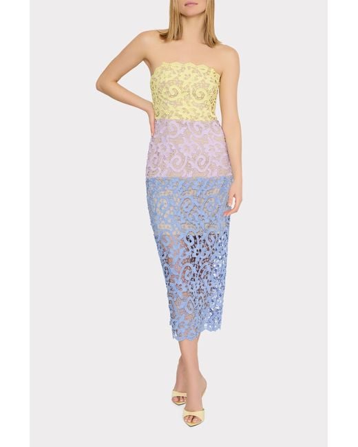 MILLY White Kait Trois Color Lace Dress