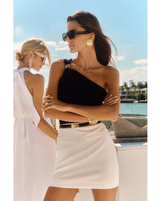 MILLY Black Sivan Asymmetrical Top