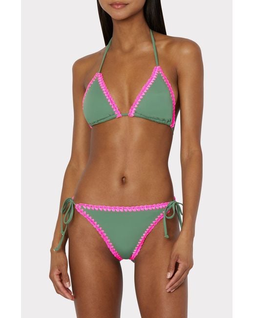 MILLY Blue Solid Bikini Bottom