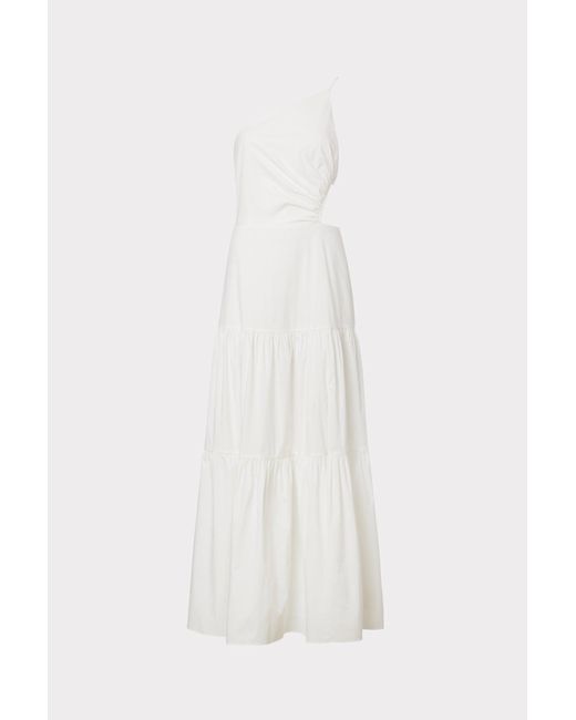 MILLY White Bahati Poplin Cutout Dress