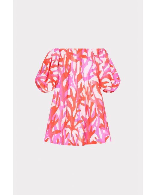 MILLY Pink Jamie Under The Sea Off The Shoulder Mini Dress