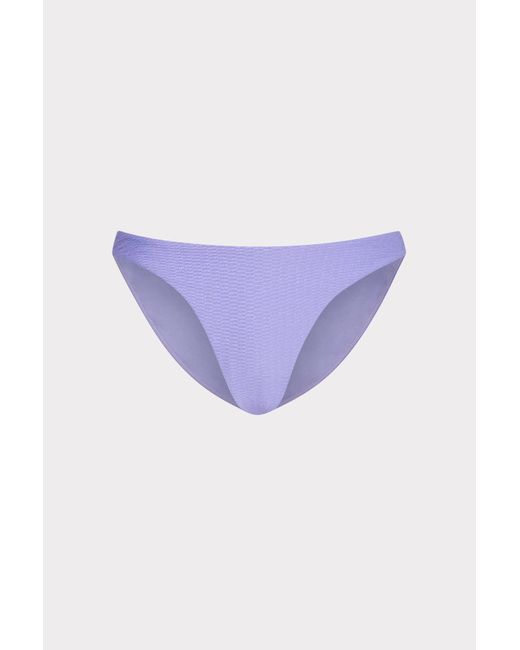 MILLY Shimmer Texture Margot Bikini Bottom in Purple | Lyst