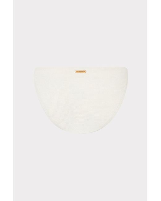 MILLY White Margot Solid Texture Bikini Bottom