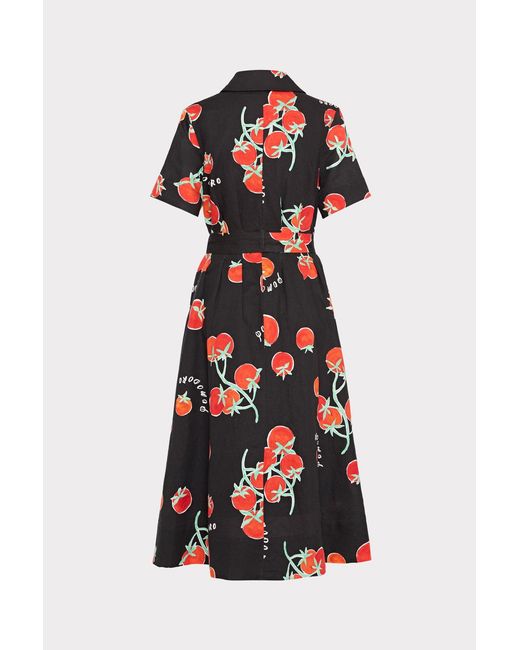 MILLY Red Lexi Printed Midi