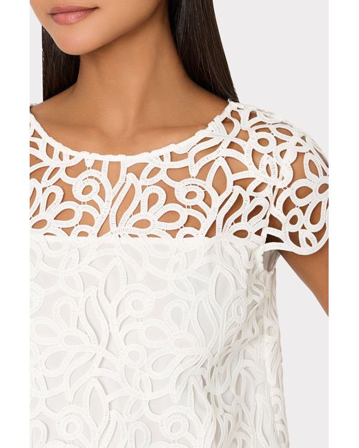 MILLY White Baby Curled Lace Top