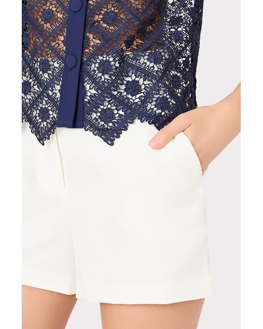 MILLY White Aria Cady Button Shorts