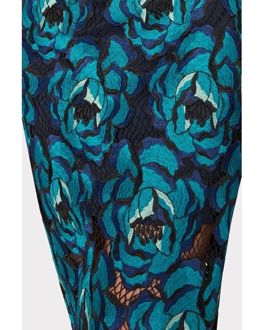 MILLY Kait Blue Bloom Midi Dress