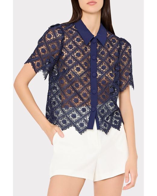 MILLY White Aria Cady Button Shorts