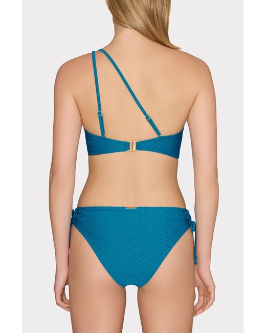 MILLY Blue Metallic String Bikini Bottom