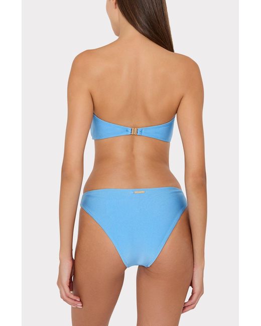 MILLY Blue Margot Gloss Bikini Bottom
