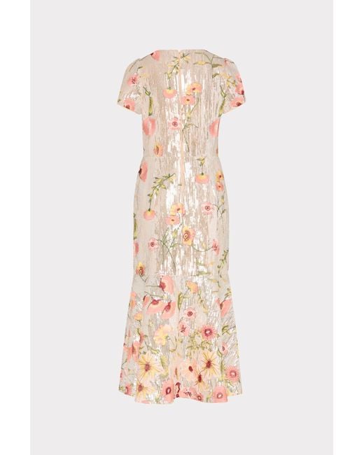 MILLY Multicolor Tahlia Floral Sequins Embroidery Dress