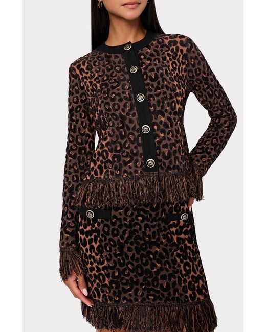 MILLY Multicolor Leopard Fringe Cardigan Jacket