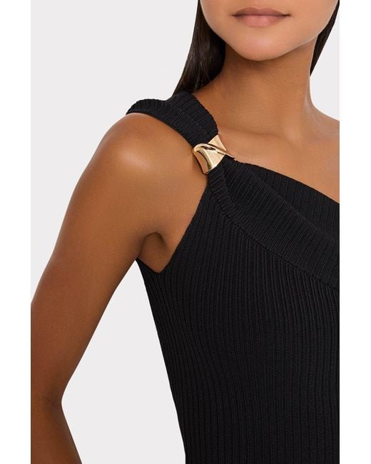 MILLY Black Sivan Asymmetrical Top