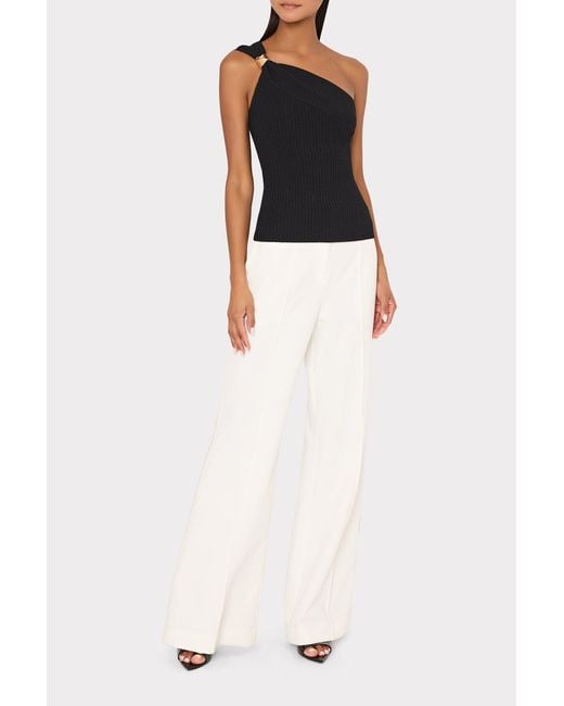 MILLY Black Sivan Asymmetrical Top