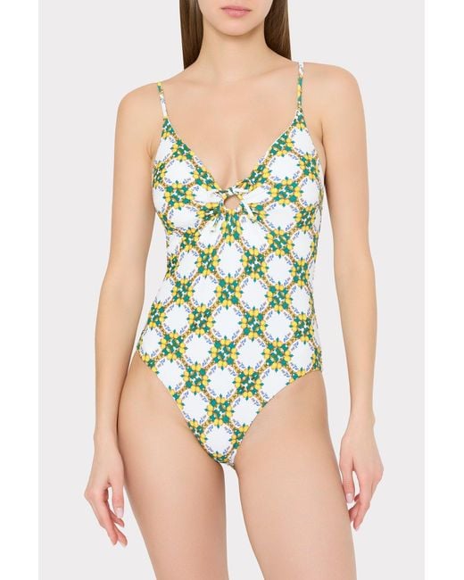 MILLY White Lemon Tile Ring One Piece
