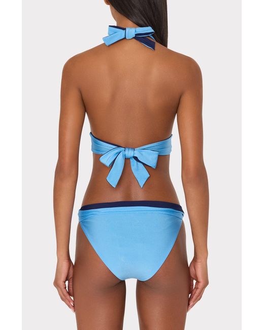 MILLY Blue Scala Reversible Bikini Top
