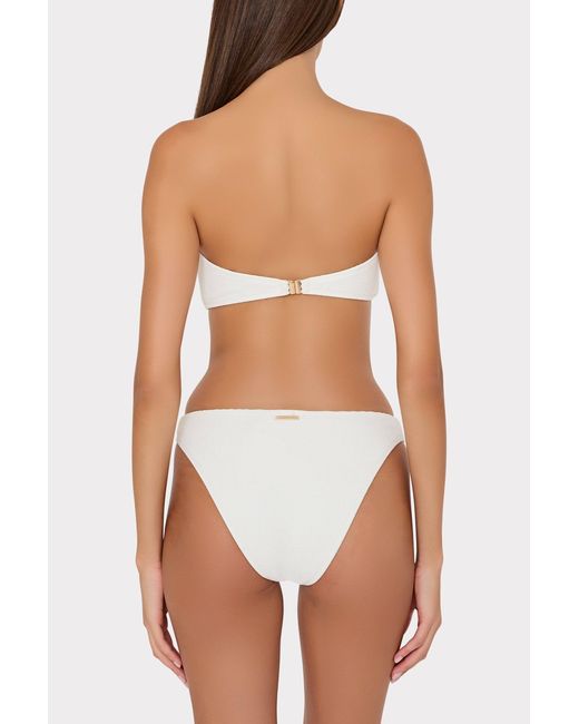 MILLY White Margot Solid Texture Bikini Bottom
