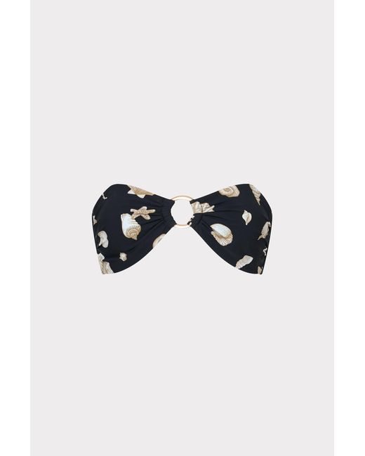 MILLY Black Seashell O-ring Bikini Top