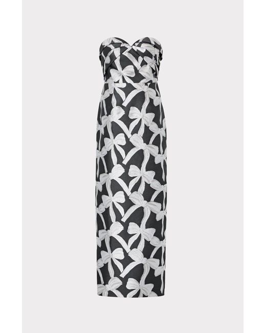 MILLY Women's White Donna Ribbon Jacquard Dress