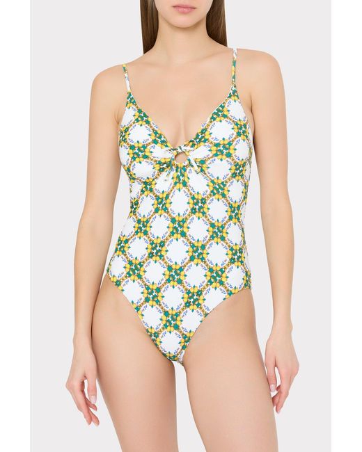 MILLY White Lemon Tile Ring One Piece