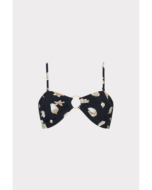 MILLY Black Seashell O-ring Bikini Top