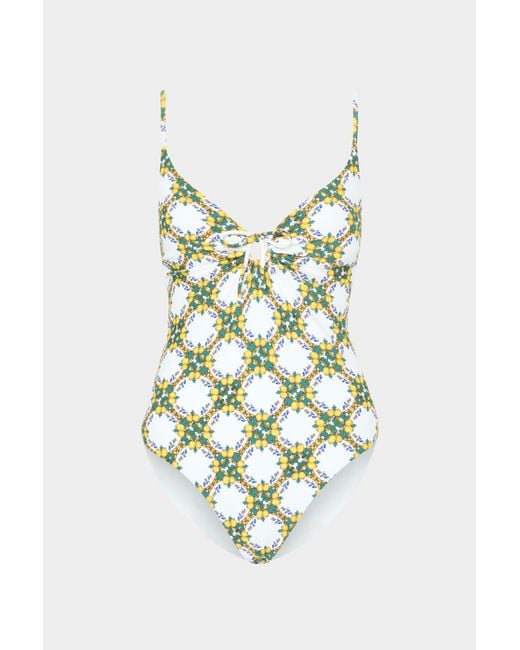MILLY White Lemon Tile Ring One Piece