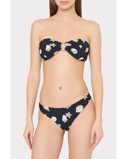 MILLY Black Seashell O-ring Bikini Top