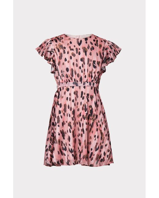 MILLY Minis Mini Pink Metallic Leopard Stripe Burnout ...
