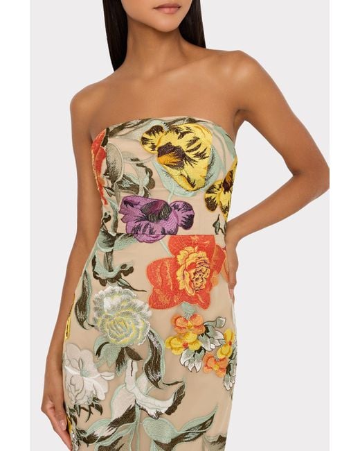 milly shiloh floral sequined midi-dress Milly Shiloh Floral Sequined Midi-Dress