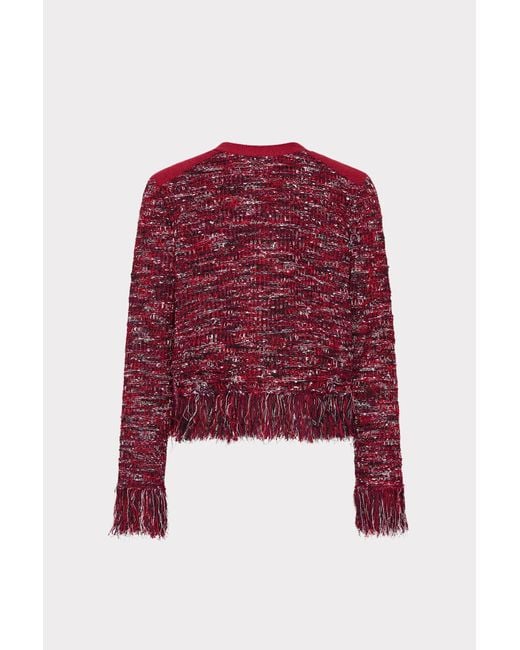 MILLY Kaia Textured Knit Cardigan Jacket