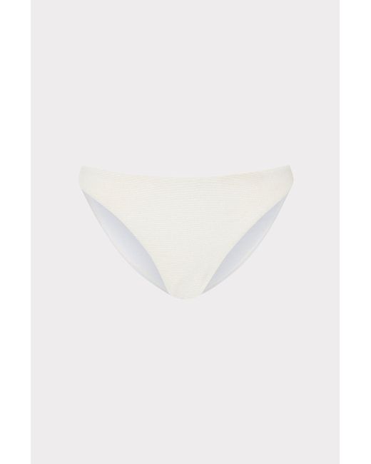 MILLY White Margot Solid Texture Bikini Bottom