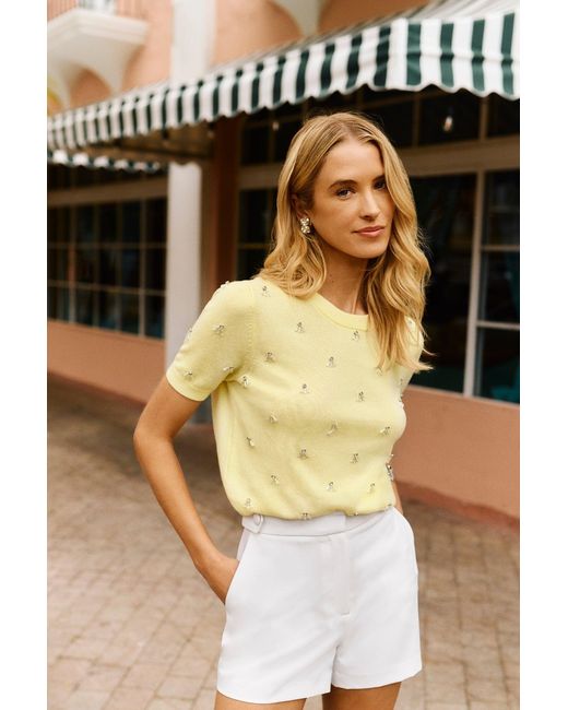 MILLY White Aria Cady Button Shorts