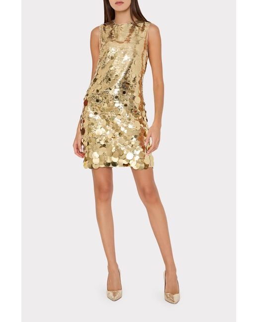 milly gold sequin dress MILLY Cora Velvet, Black and Rose Gold Sequin Mini Dress with Built in –  The Thrifty Hippy main image 0