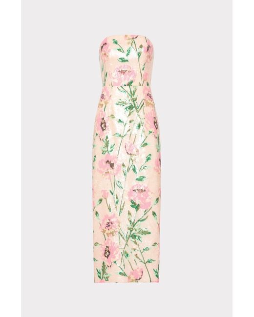 milly kait sequin dress MILLY Kait Floral Sequins Dress in White